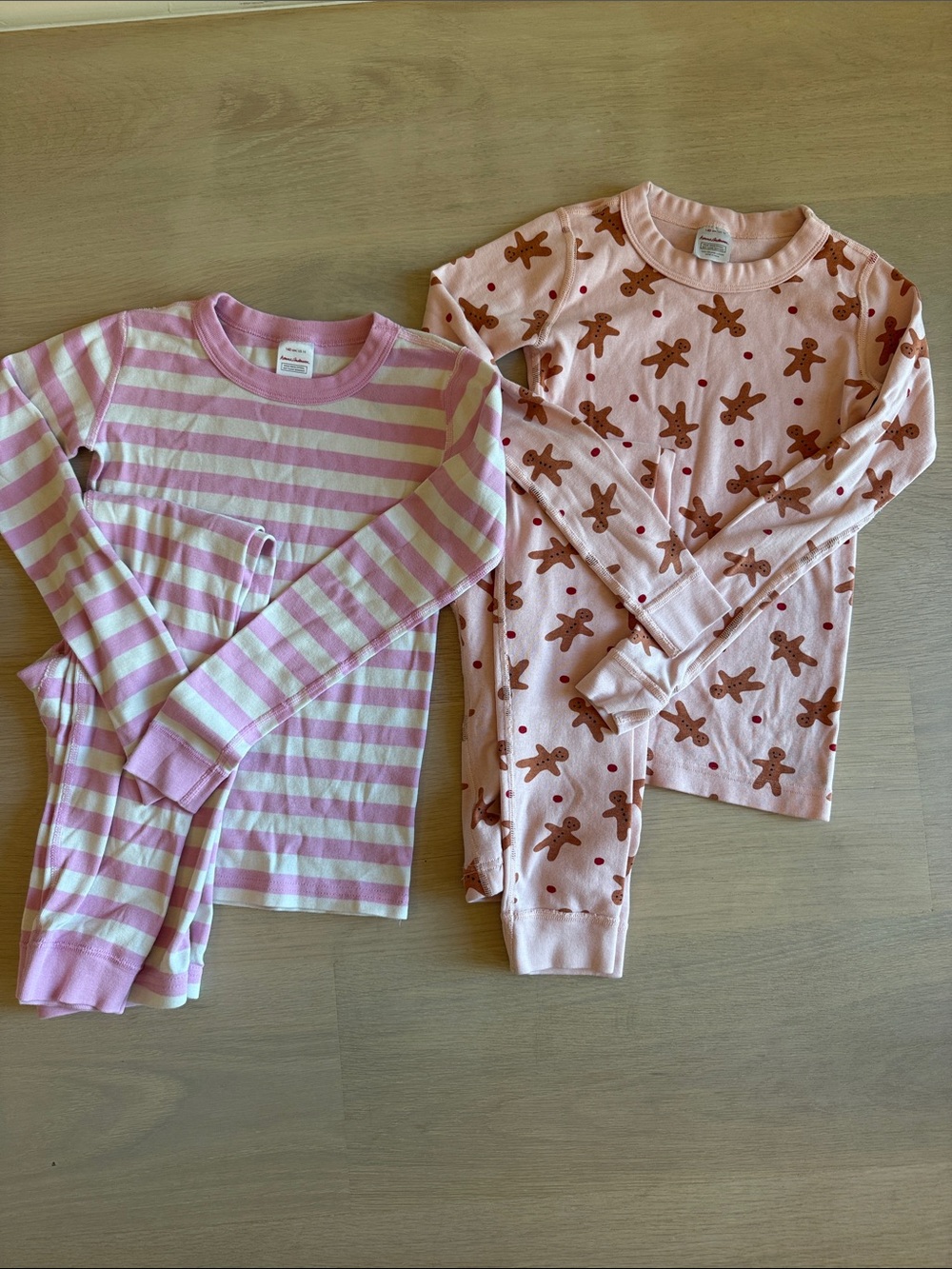 Hanna Andersson Pink Striped & Gingerbread Print Pajama Sets